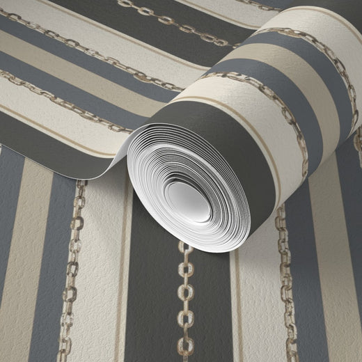 Textured print detail of the artisan rope and chain pattern on premium non-pasted substrate