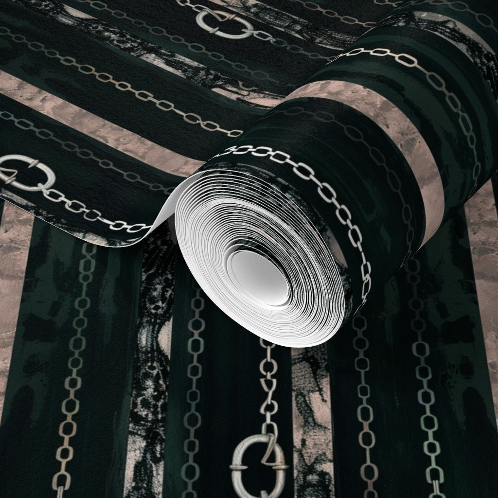 Close-up detail of the gilded Couture Chains design on high-quality paper substrate.