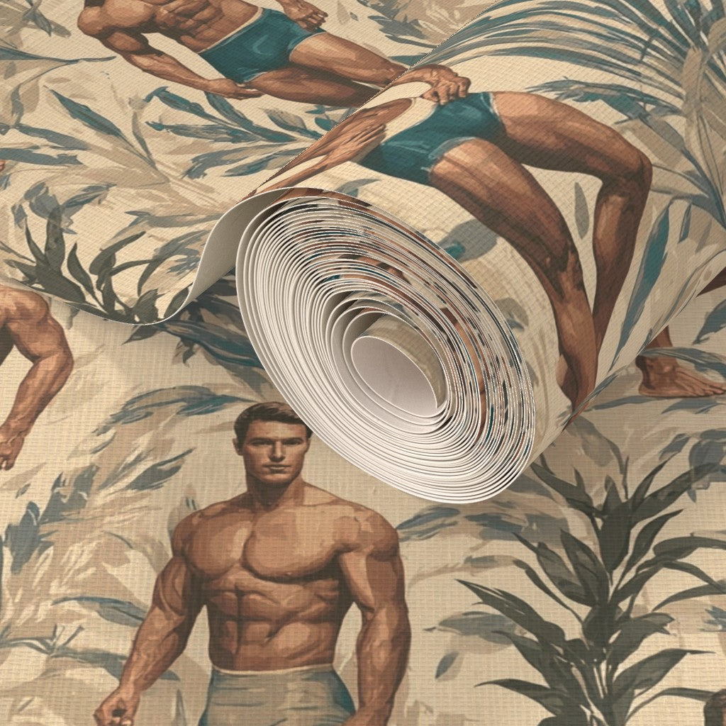 Detail of the warm neutral pigments on the Nude wallpaper variant.