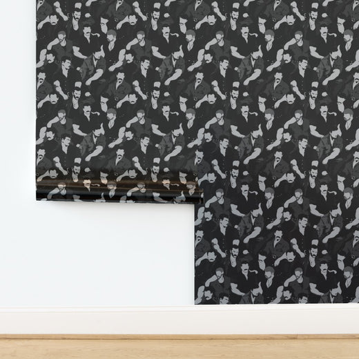 Mustache Men wallpaper accent wall display