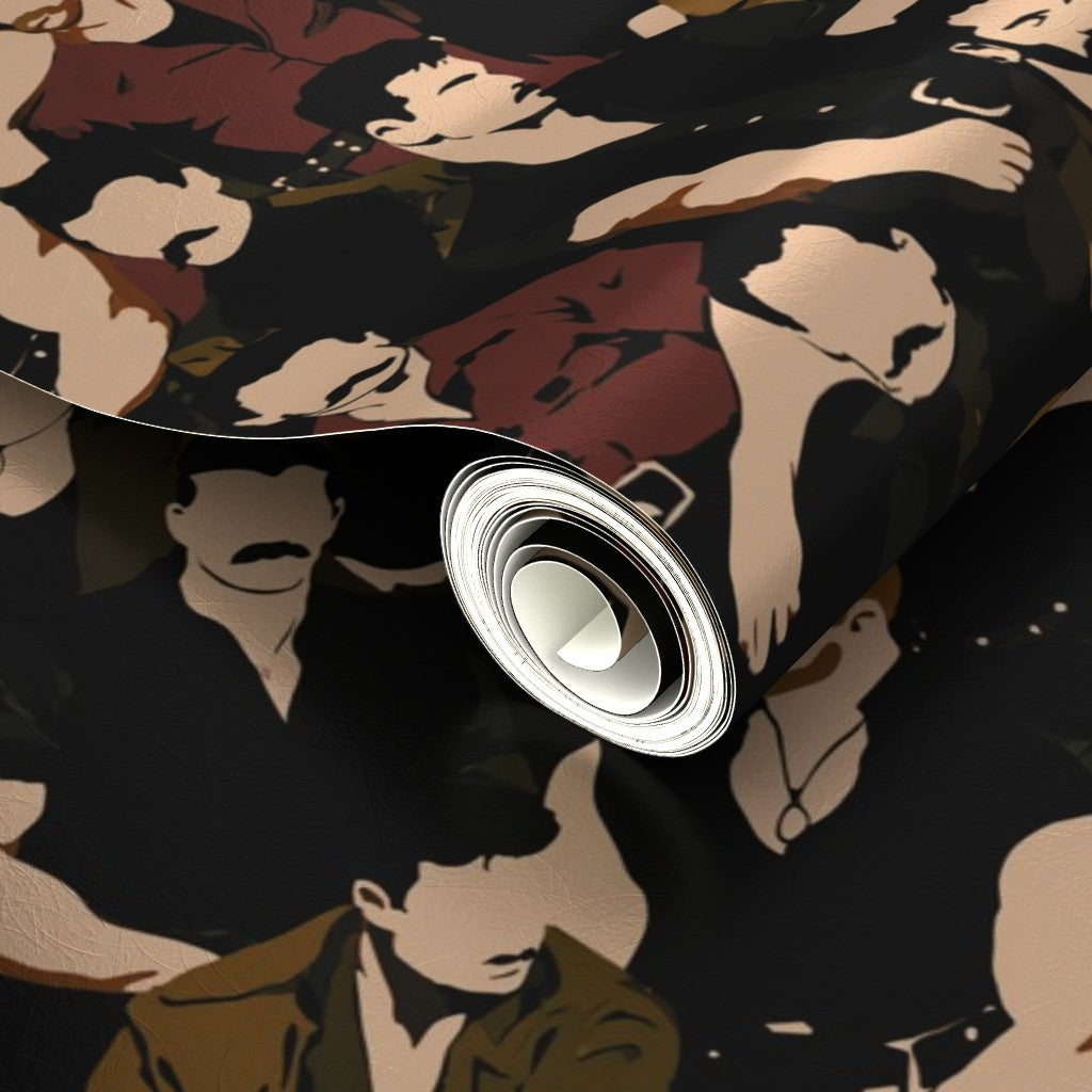 Mustache Men wallpaper in Graphite
