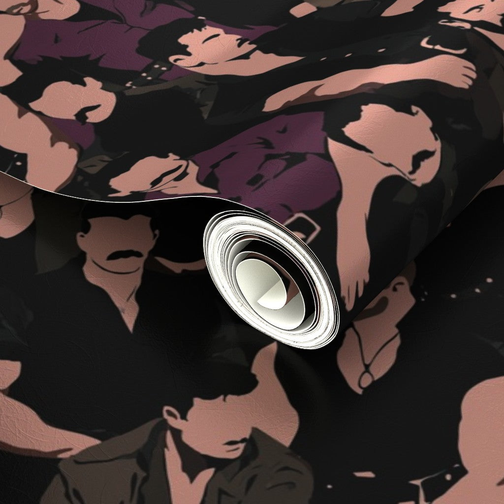 Mustache Men Onyx wallpaper style view