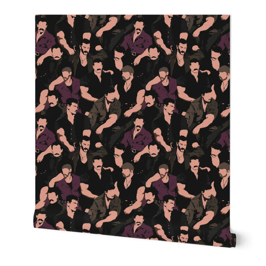 Mustache Men wallpaper color variant close-up
