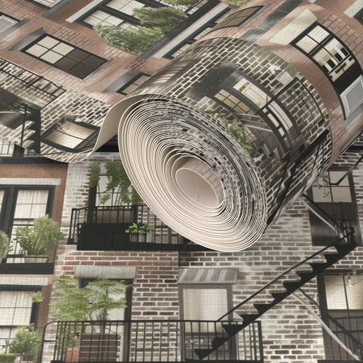 Elegant dining room interior styled with the New York inspired wallpaper.