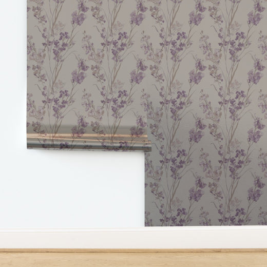 Detail of the Purple Statice watercolor botanical motif.
