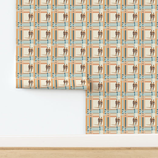 Detailed swatch of the non-pasted traditional wallpaper texture in the Dove colorway.