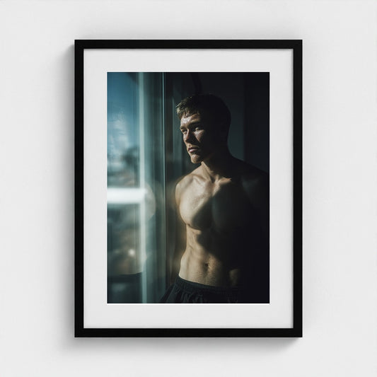 Contemplative Window Portrait in Soft Tonal Light