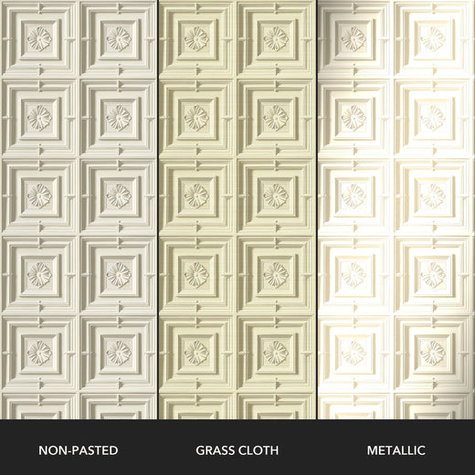 Classical Coffered Ceiling Medallions - Ivory — 31 Paper Types