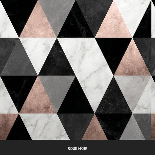 Triangle Marble Mosaic Tiles - Rose Noir — 32 Colorway Strips