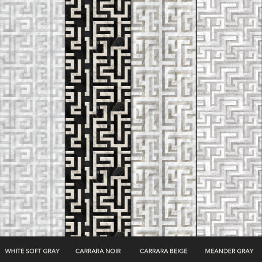Greek Key - Meander Gray — 32 Colorway Strips
