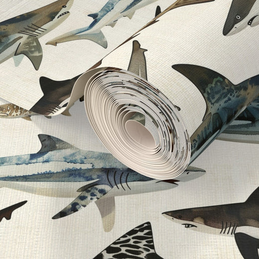 Watercolor Sharks - Ocean — 33 Detail Photo