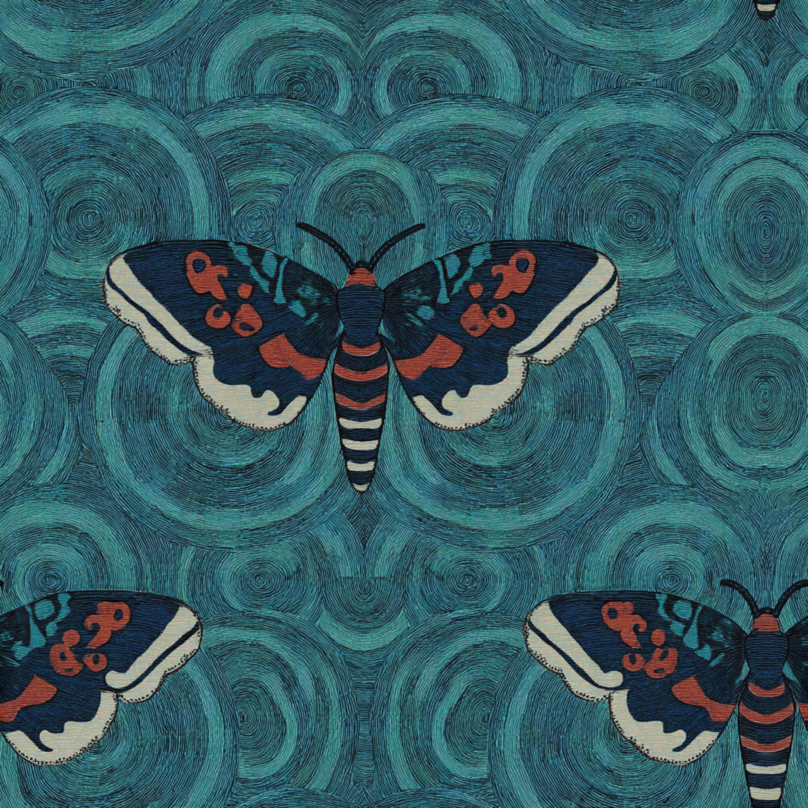 Scale illustration of the Velvet Wings wallpaper pattern layout.