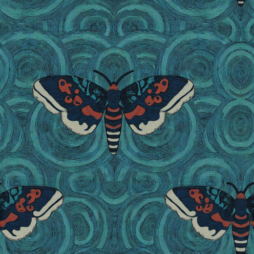 Scale illustration of the Velvet Wings wallpaper pattern layout.