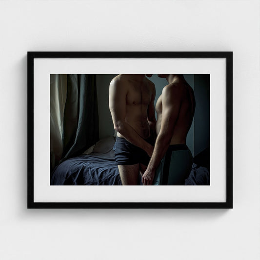 Intimate Male Portrait Study in Deep Charcoal Tones