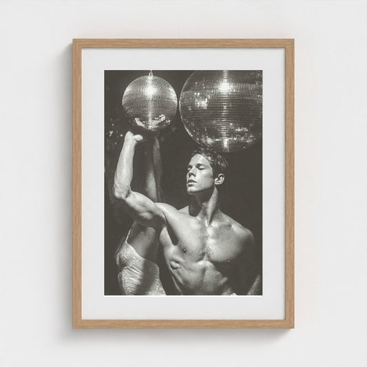 Male Disco Portrait in Dramatic Monochrome Light