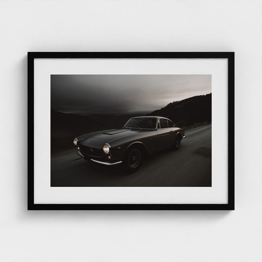 Vintage Ferrari Night Drive in Charcoal Mountain Light