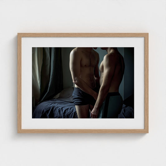 Intimate Male Portrait Study in Deep Charcoal Tones