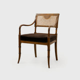 Alternate view of Midcentury Cane and Carved Wood Armchai – Masculine Fine Art - Luxury Armchair | Provenance & Patina