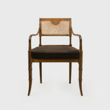 Alternate view of Midcentury Cane and Carved Wood Armchai – Masculine Fine Art - Luxury Armchair | Provenance & Patina