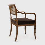 Alternate view of Midcentury Cane and Carved Wood Armchai – Masculine Fine Art - Luxury Armchair | Provenance & Patina