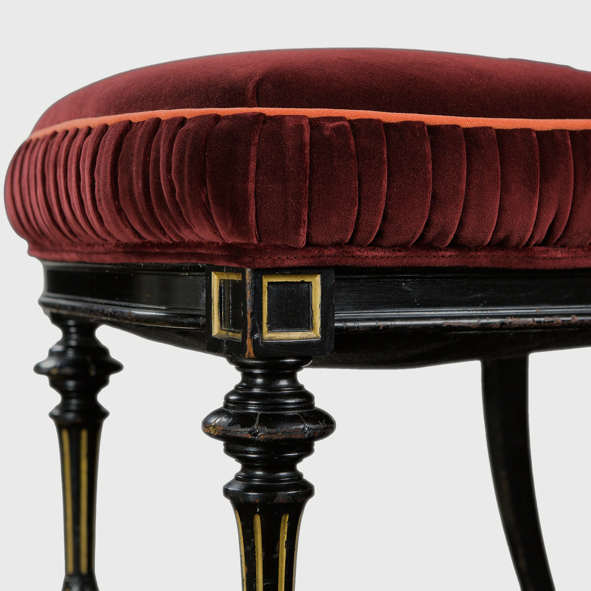 Close up detail of Antique Salon Chair in Cowtan & Tout Velvet Upholstery | Provenance & Patina