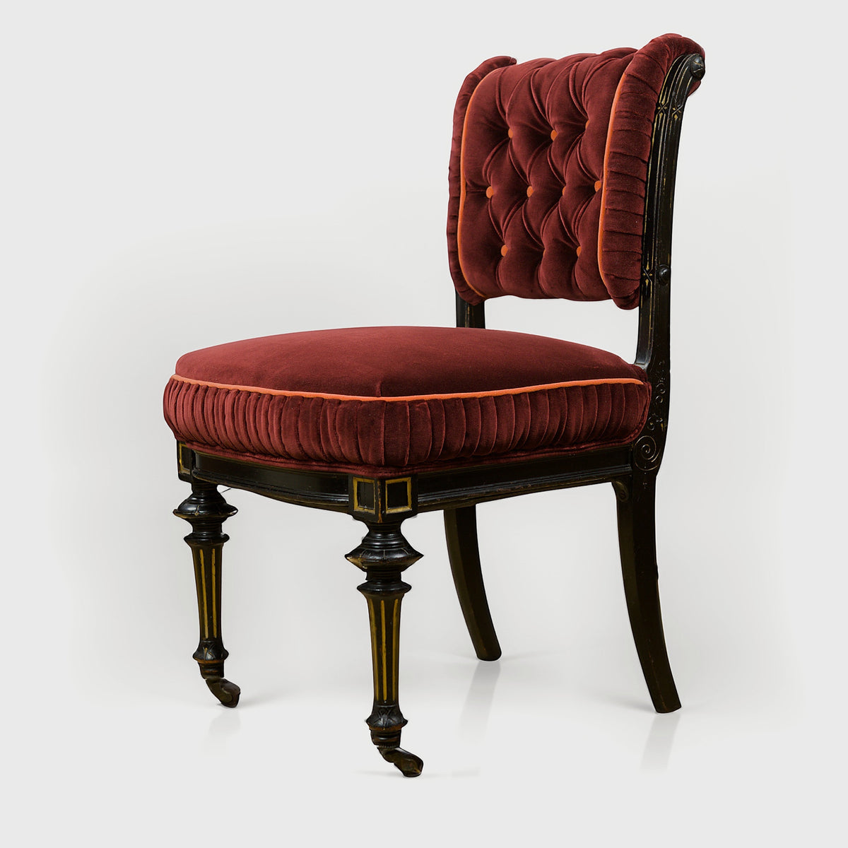 Product shot of Antique Salon Chair in Cowtan & Tout Velvet Upholstery | Provenance & Patina