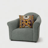 Close up detail of Purple and Gold Abstract Throw Pillow – Masculine Fine Art - Luxury Pillows | Provenance & Patina
