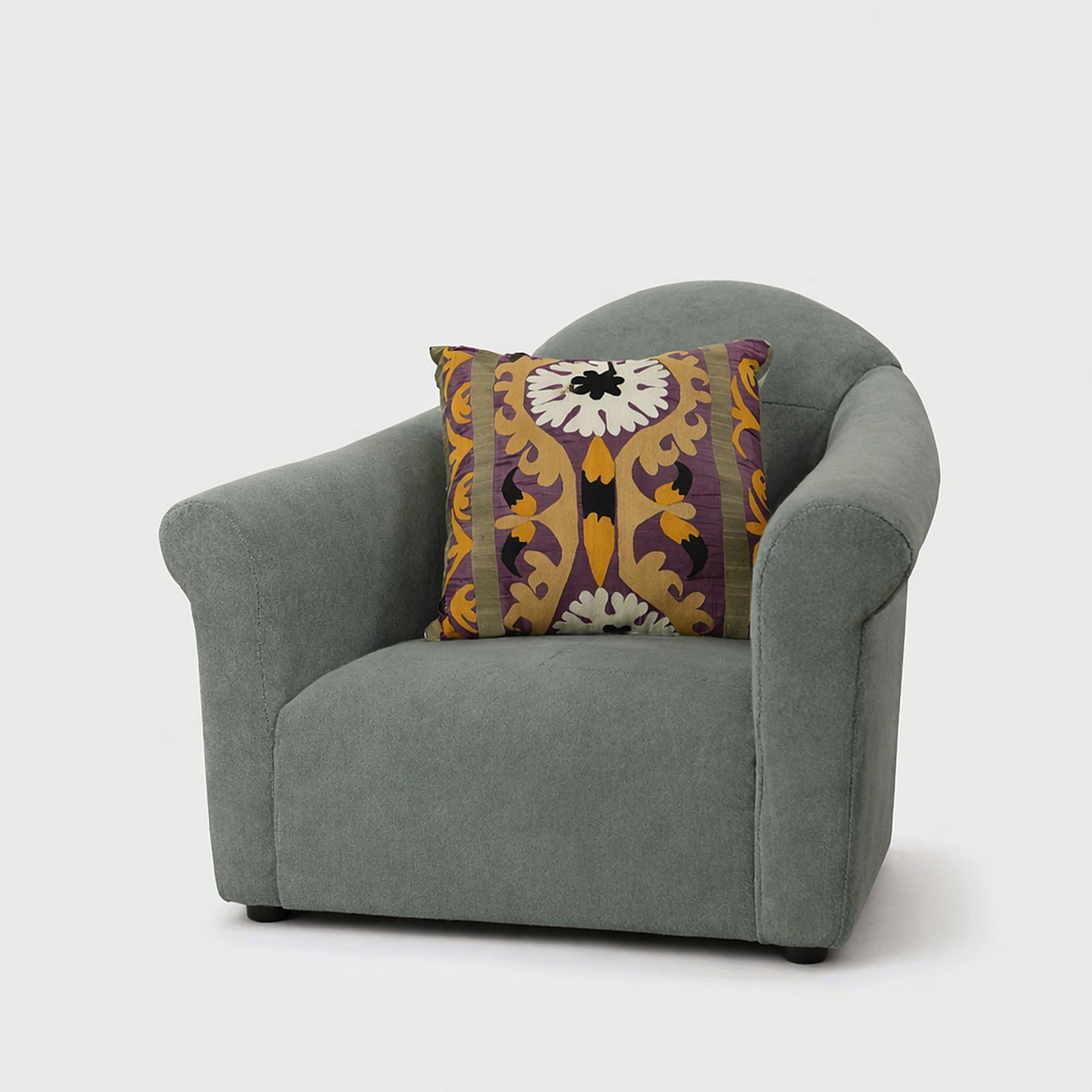 Close up detail of Purple and Gold Abstract Throw Pillow – Masculine Fine Art - Luxury Pillows | Provenance & Patina