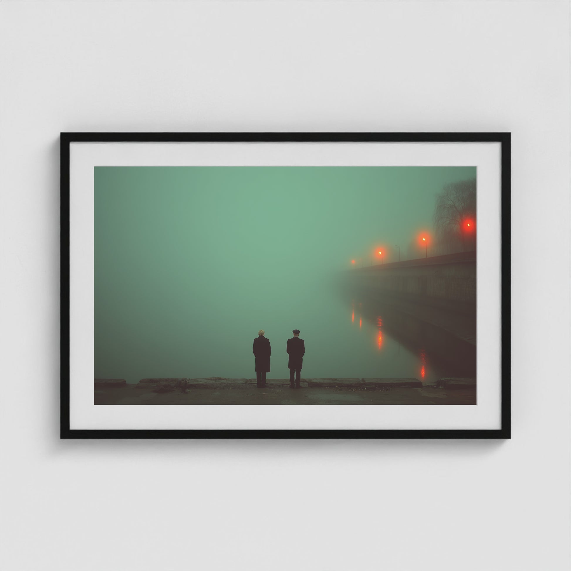 Atmospheric Fog 36x24 Black Landscape Box Frame