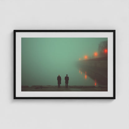 Atmospheric Fog 36x24 Black Landscape Box Frame