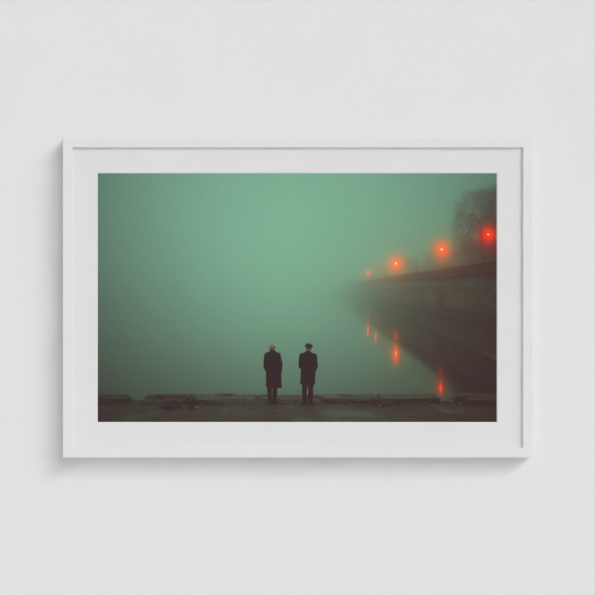 Atmospheric Fog 36x24 White Landscape Box Frame