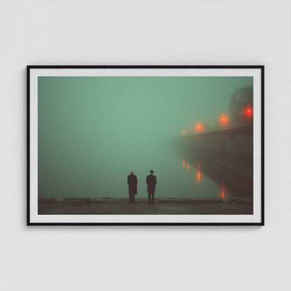 Atmospheric Fog 60x40 Black Landscape Box Frame