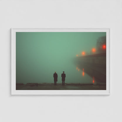 Atmospheric Fog 60x40 White Landscape Box Frame