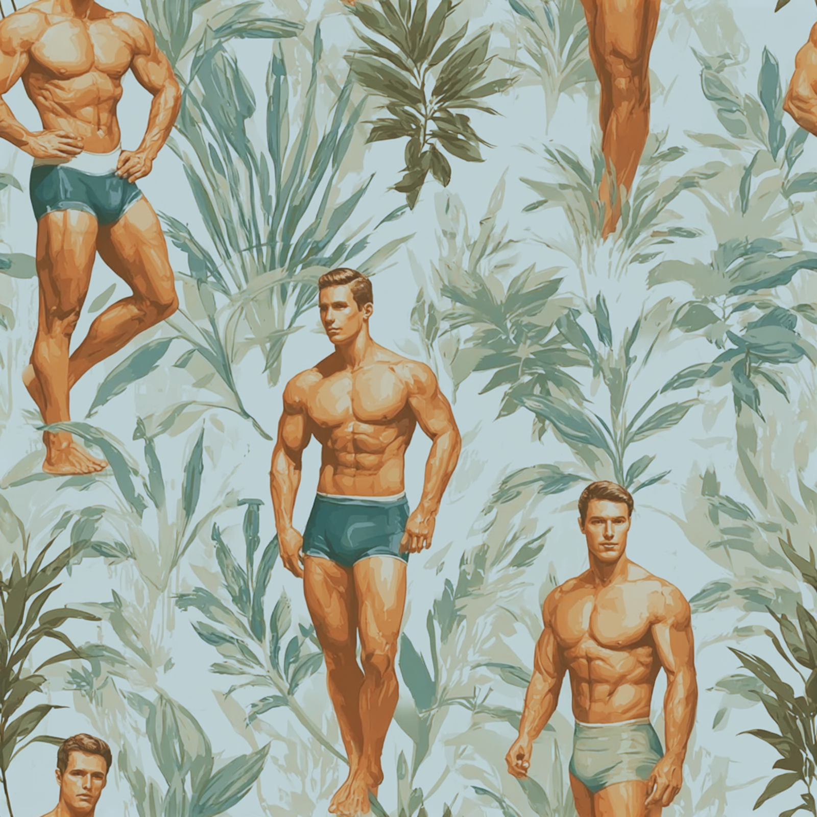 Color swatch of the Daddy Hunt wallpaper in Blu.
