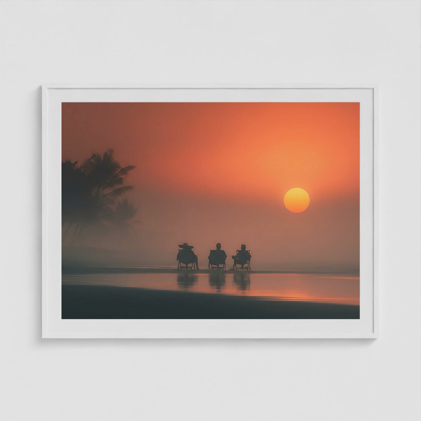 Bali Ritual 48x36 White Landscape Box Frame