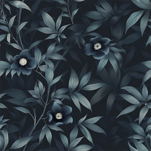 Lifestyle view of Midnight Bloom Garden Wallpaper | Provenance & Patina