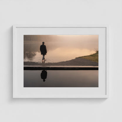 Barefoot Lakeshore 24x18 White Landscape Box Frame