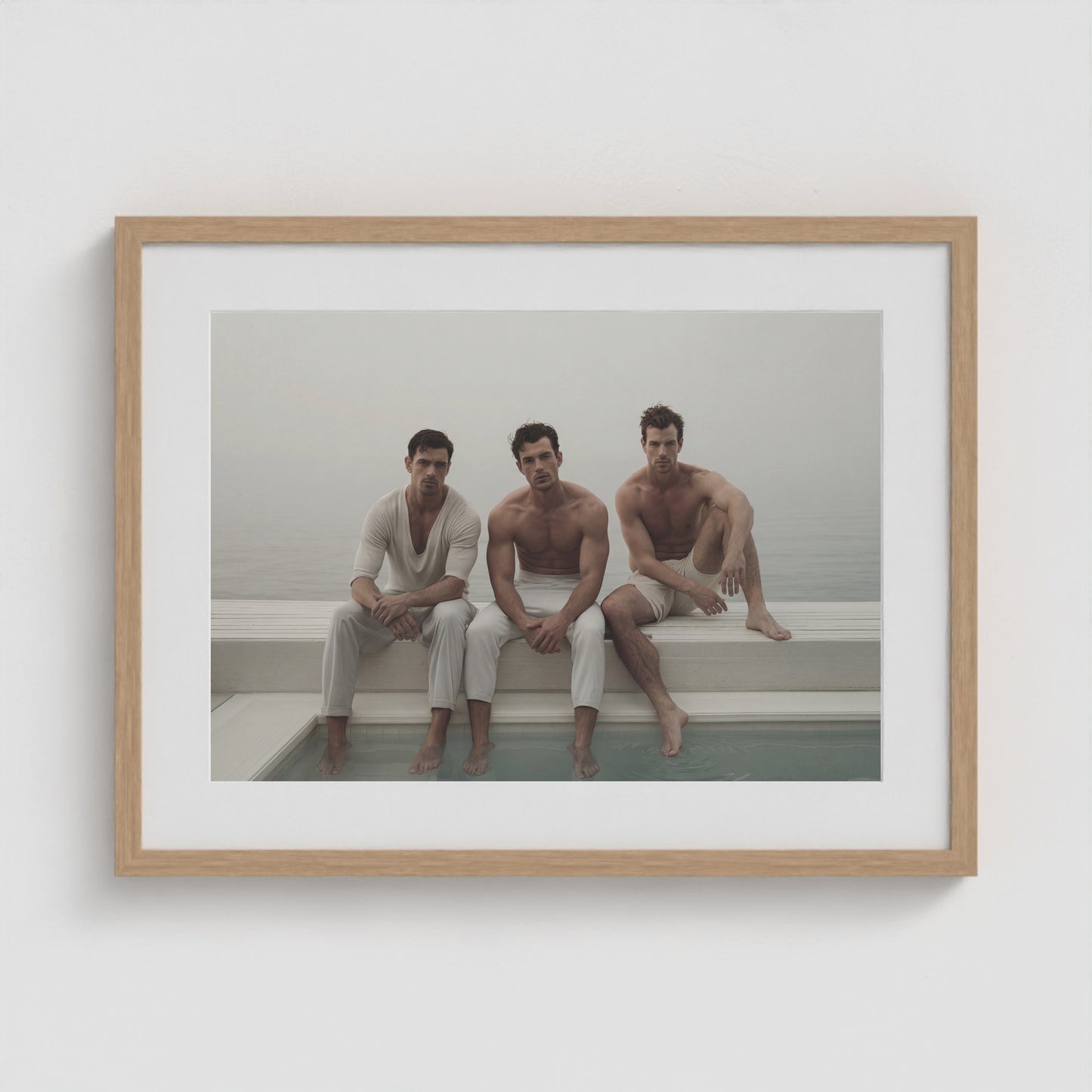 Beach Squad 24x18 Natural Landscape Box Frame