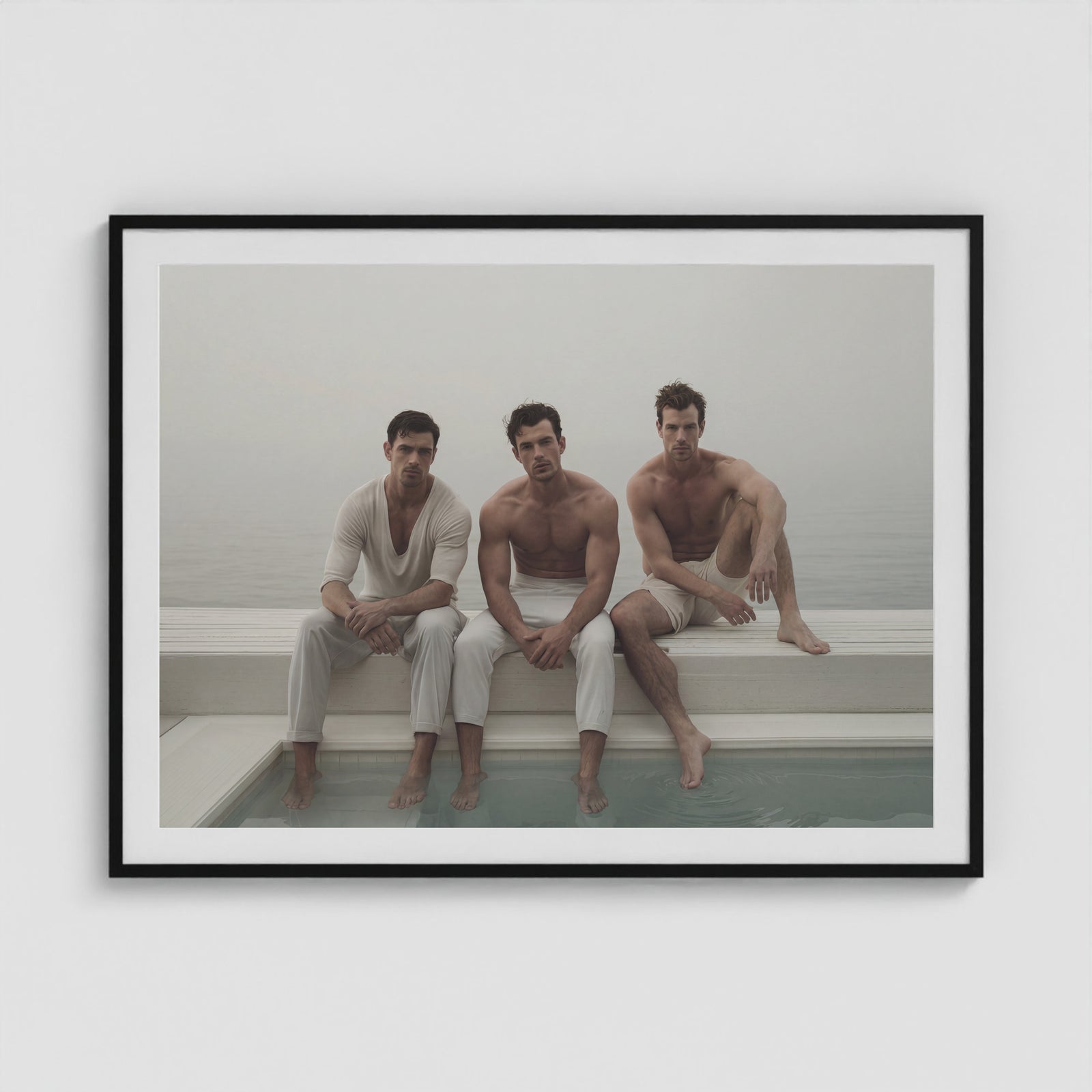 Beach Squad 48x36 Black Landscape Box Frame