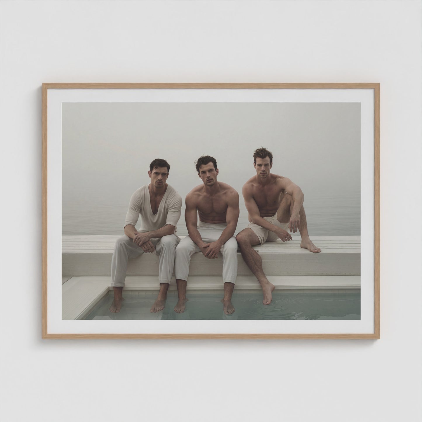 Beach Squad 48x36 Natural Landscape Box Frame