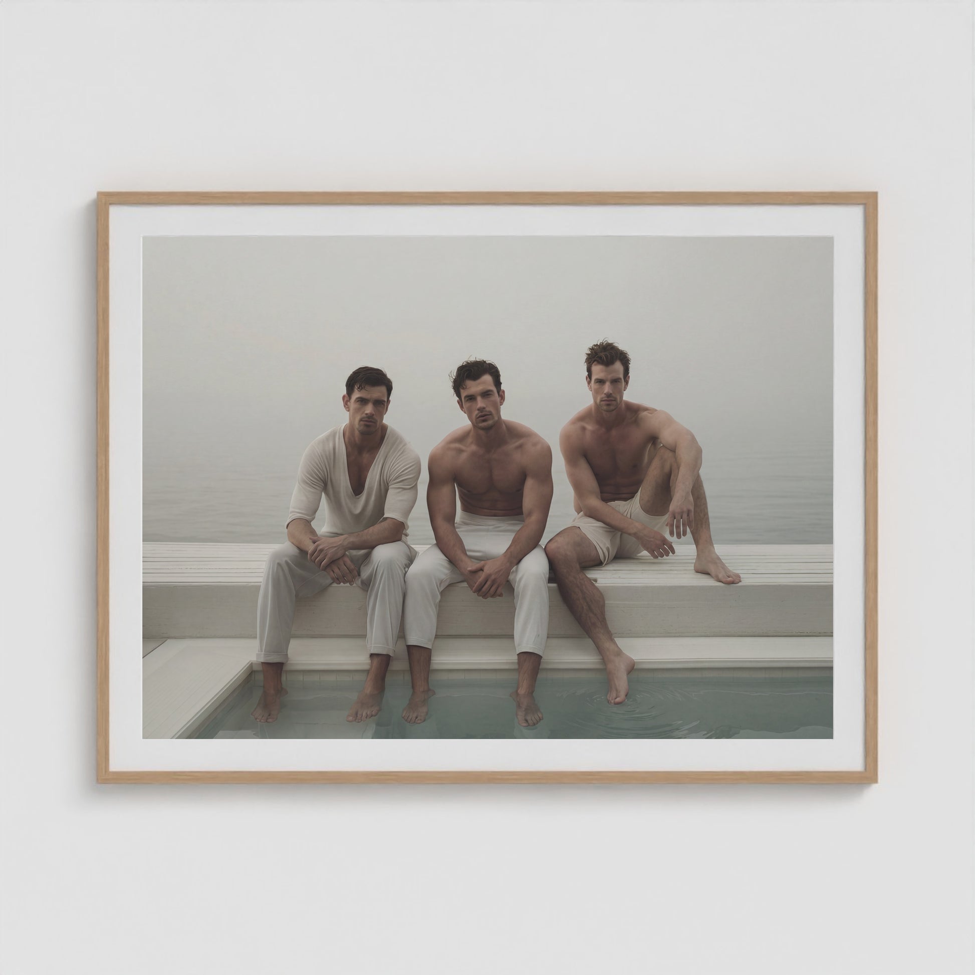 Beach Squad 48x36 Natural Landscape Box Frame