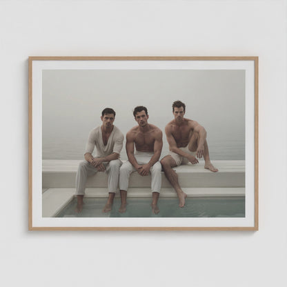 Beach Squad 48x36 Natural Landscape Box Frame