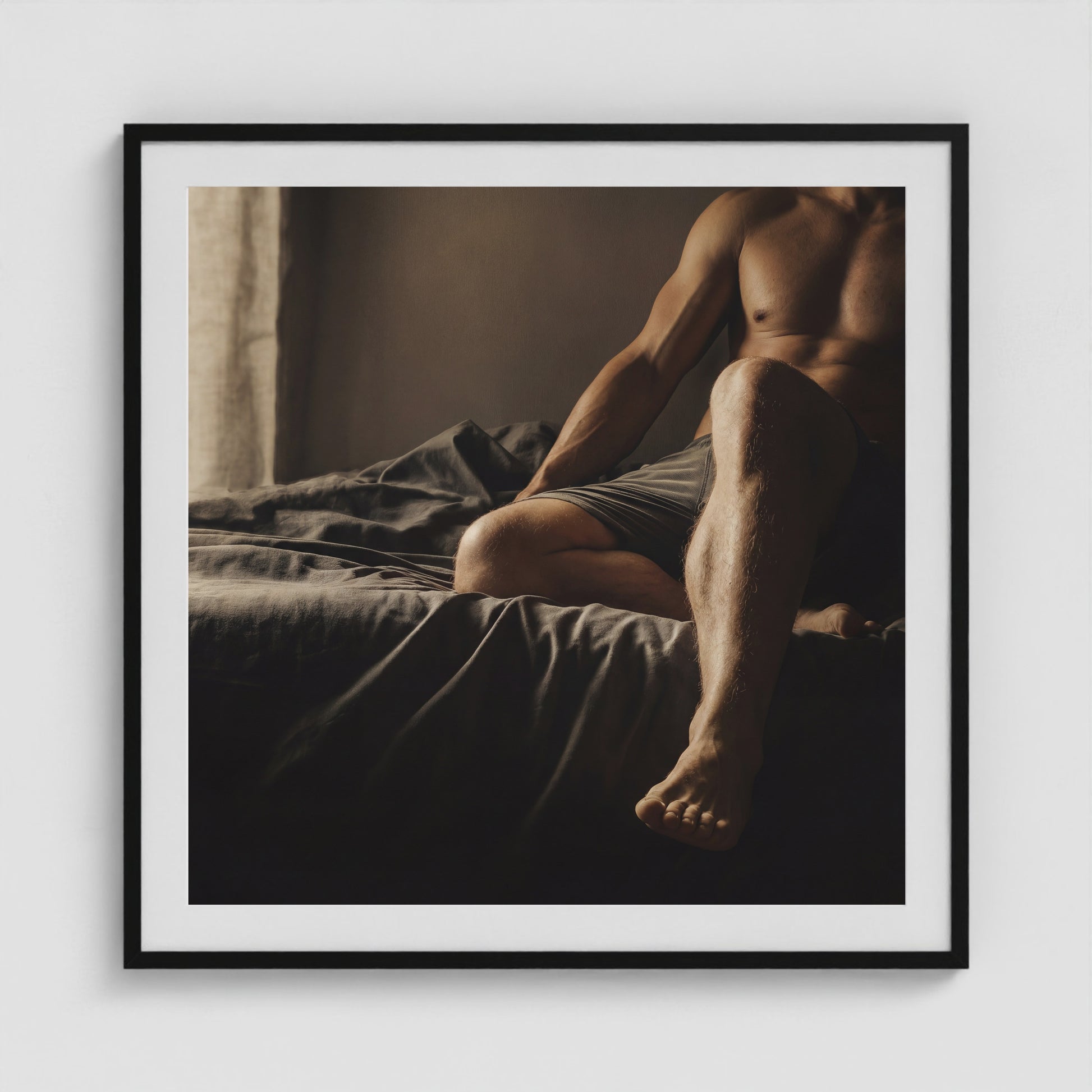 Between Moments - No. 3 36x36 Black Square Box Frame