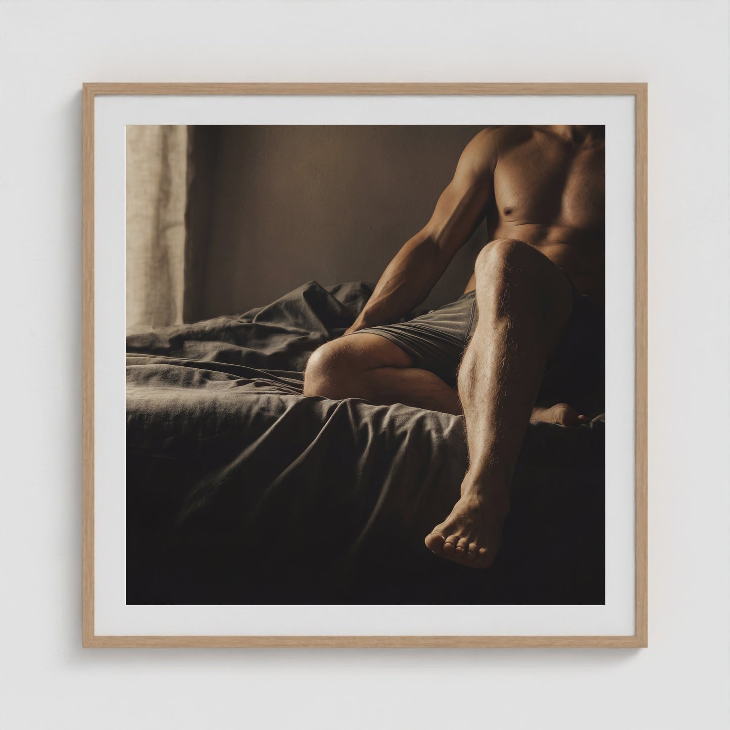 Between Moments - No. 3 36x36 Natural Square Box Frame