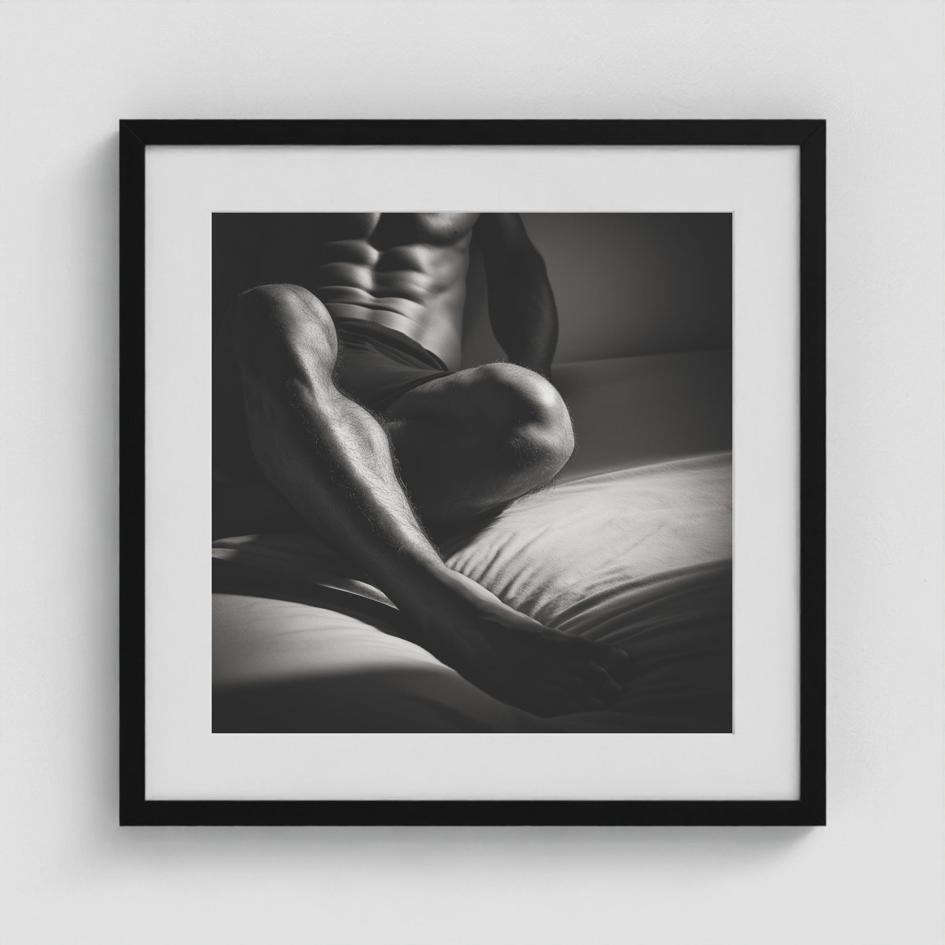Body Lean 20x20 Black Square Box Frame