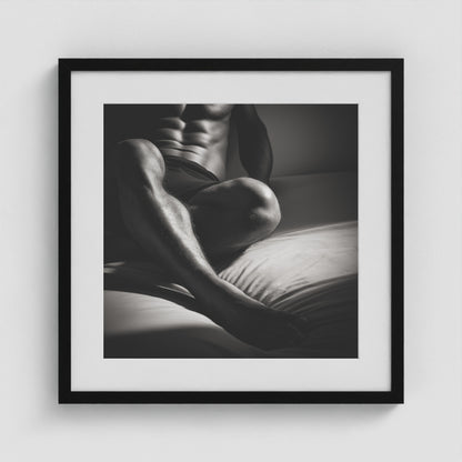 Body Lean 20x20 Black Square Box Frame