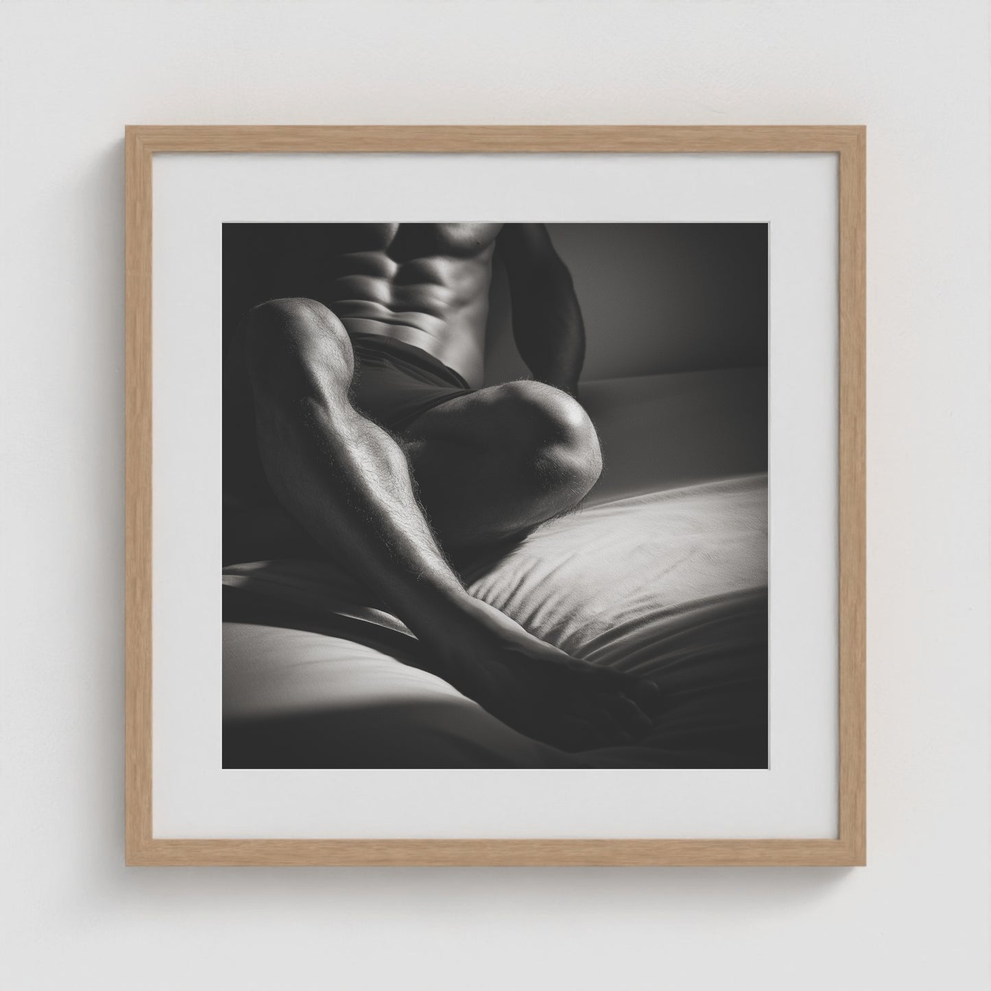 Body Lean 20x20 Natural Square Box Frame