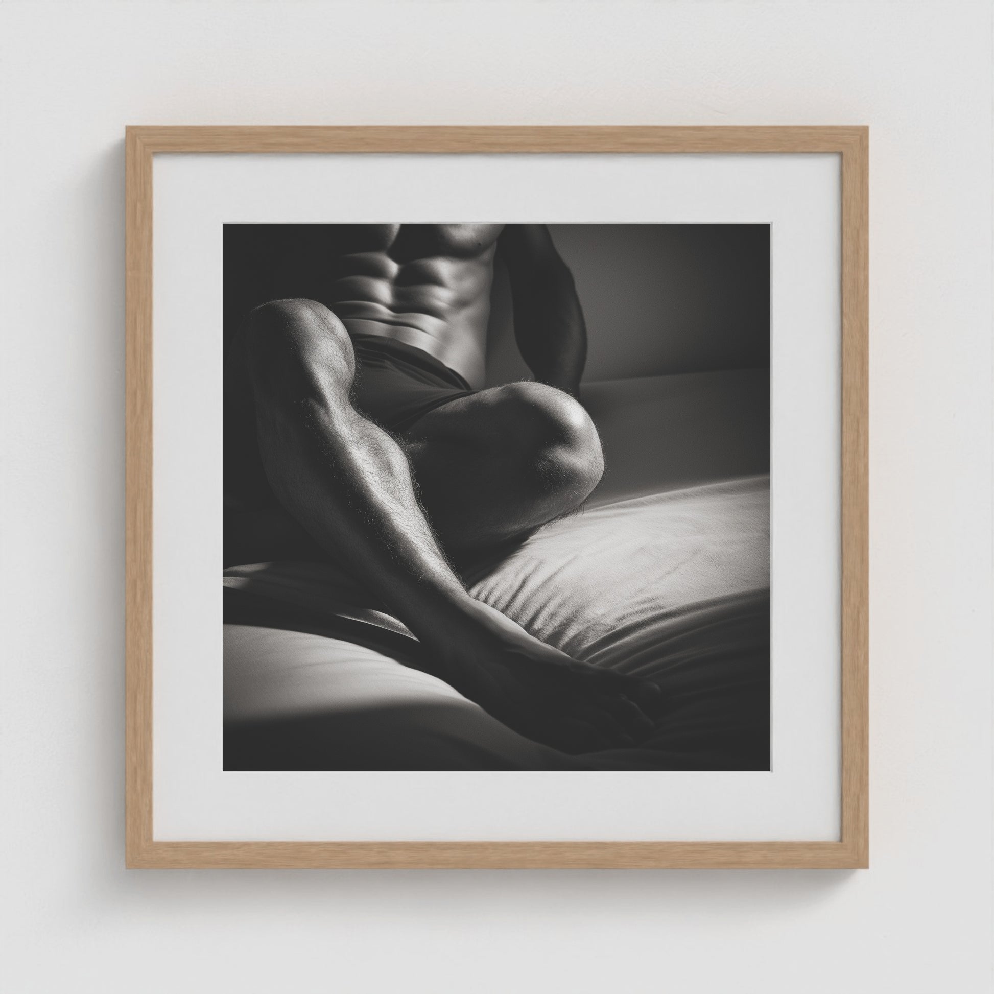 Body Lean 20x20 Natural Square Box Frame