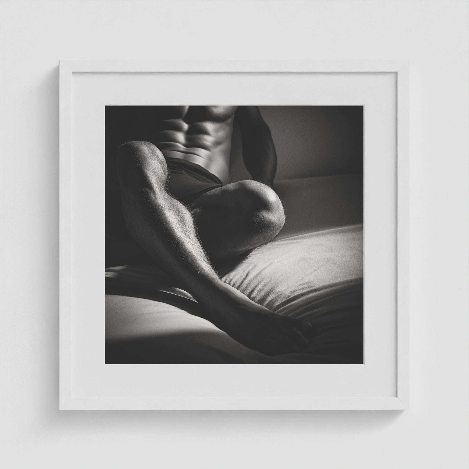 Body Lean 20x20 White Square Box Frame