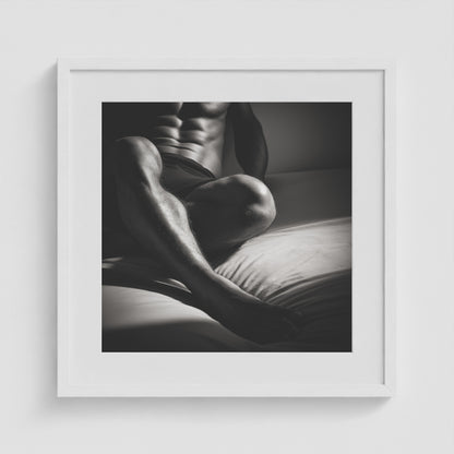 Body Lean 20x20 White Square Box Frame
